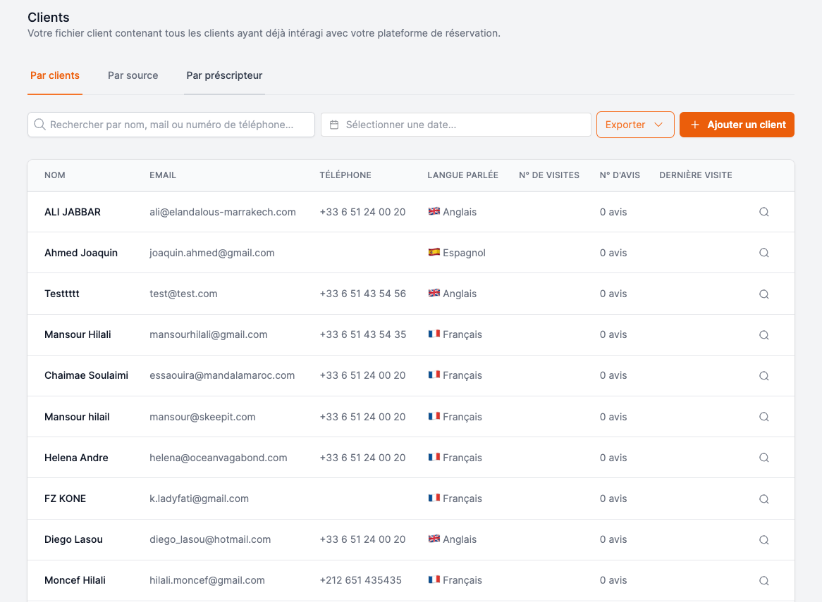 Fonctionnalité du logiciel de réservation EatNow