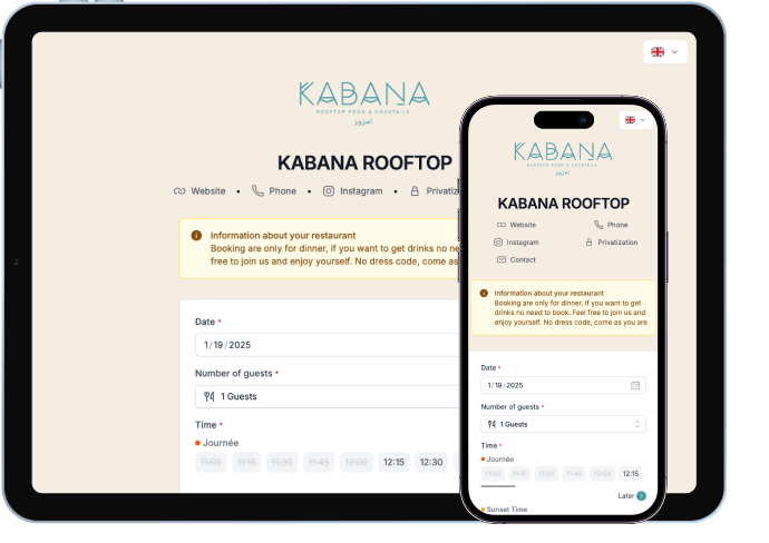 Un portail de réservation à votre image